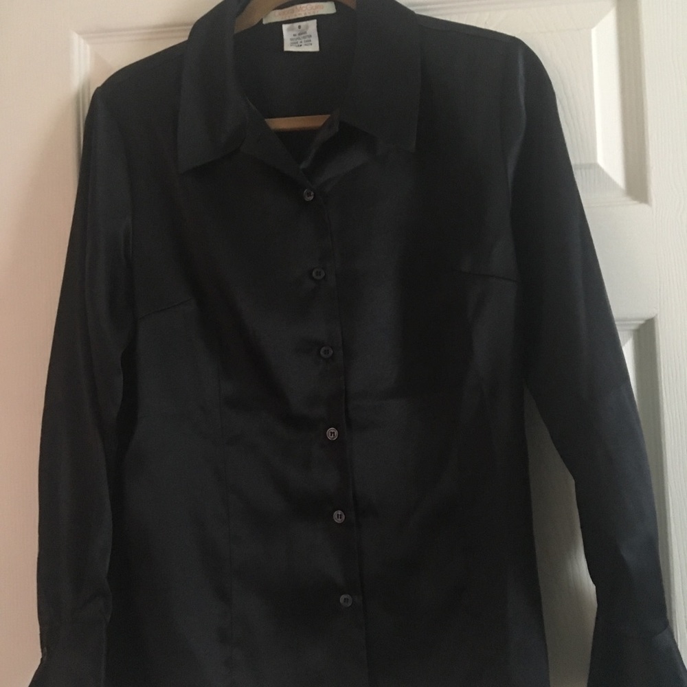 Silky black collared shirt